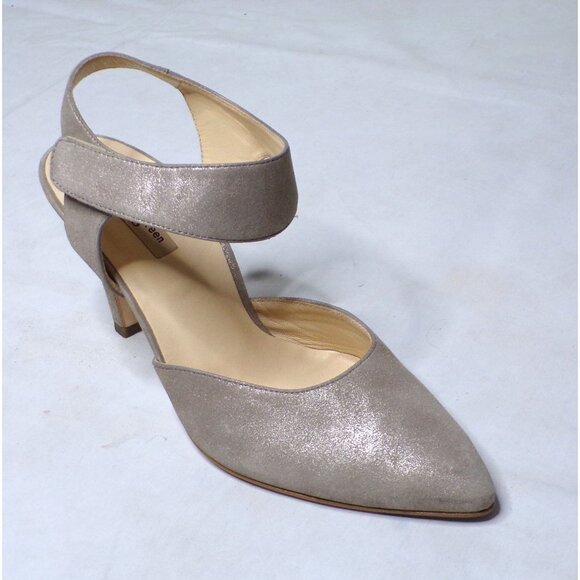 PAUL GREEN Nicolette Ankle Strap Pointed Toe Pump Shoes 8.5 Metallic - Picture 6 of 10
